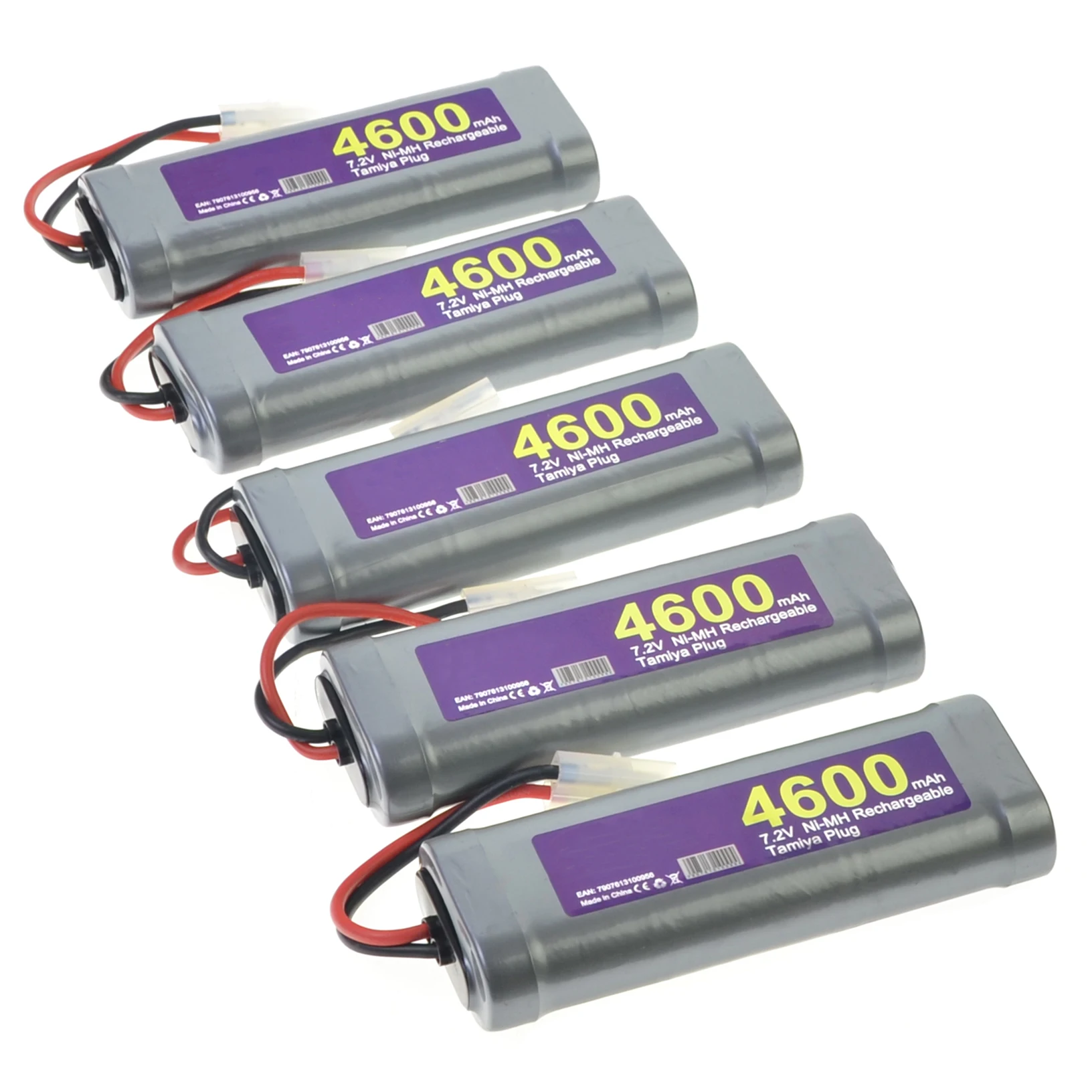 1-5 шт 7,2 V 4600mAh Серый перезаряжаемый аккумулятор NiMH Tamiya 1 x разъем RC