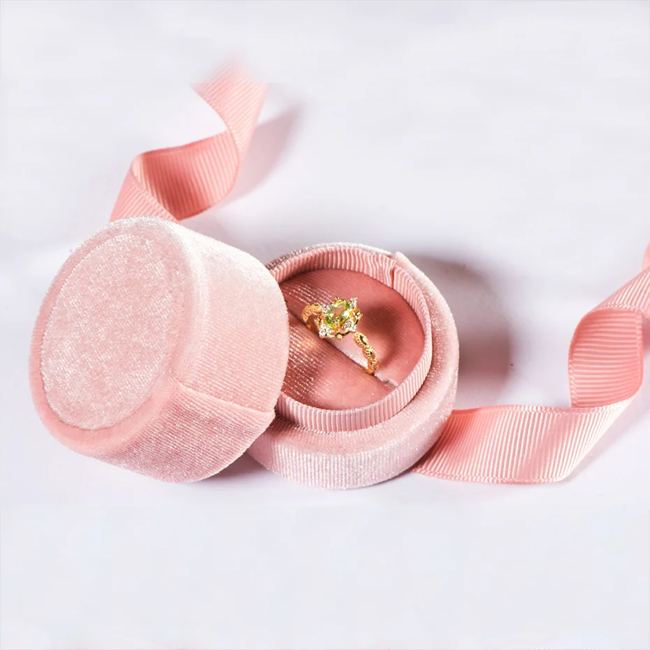 Kuololit الوردي المخملية جولة Bowknot مجوهرات مربع ل الزفاف خاتم الخطوبة أقراط قلادة سوار تغليف المجوهرات عرض
