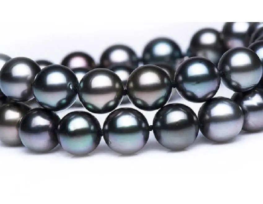 

stunning10-11mm tahitian peacock blue pearl necklace 20inch