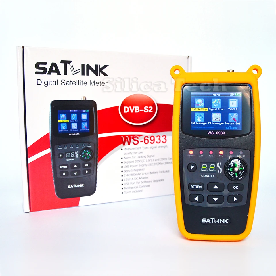 Satfinder WS-6933 HD Per Campeggio - Misuratore Satellitare DVB-S/S2, Schermo LCD, Calcolo Automatico Angoli. Per Antenna Camper O Casa