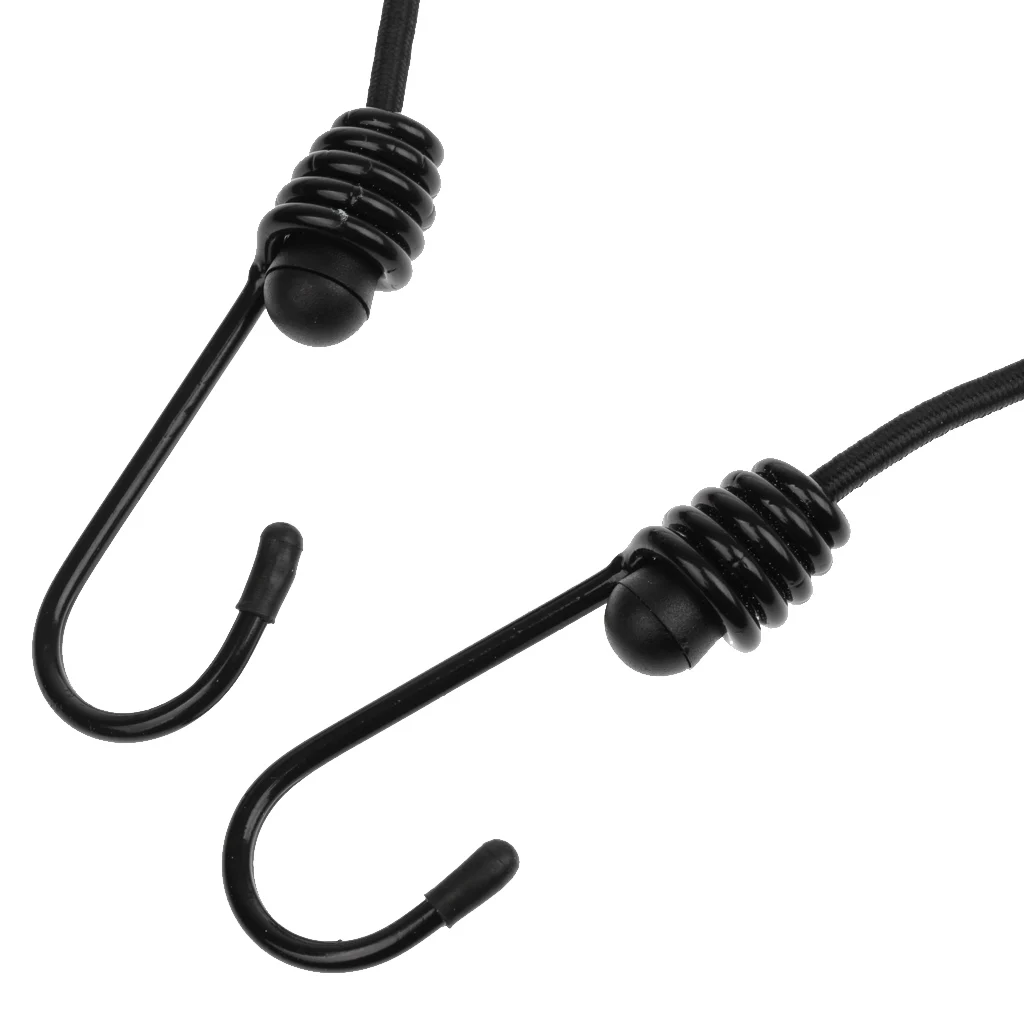 6 Pieces Black Bungee Cord Tie Down Straps Assortment Set 47cm 60cm & 76cm