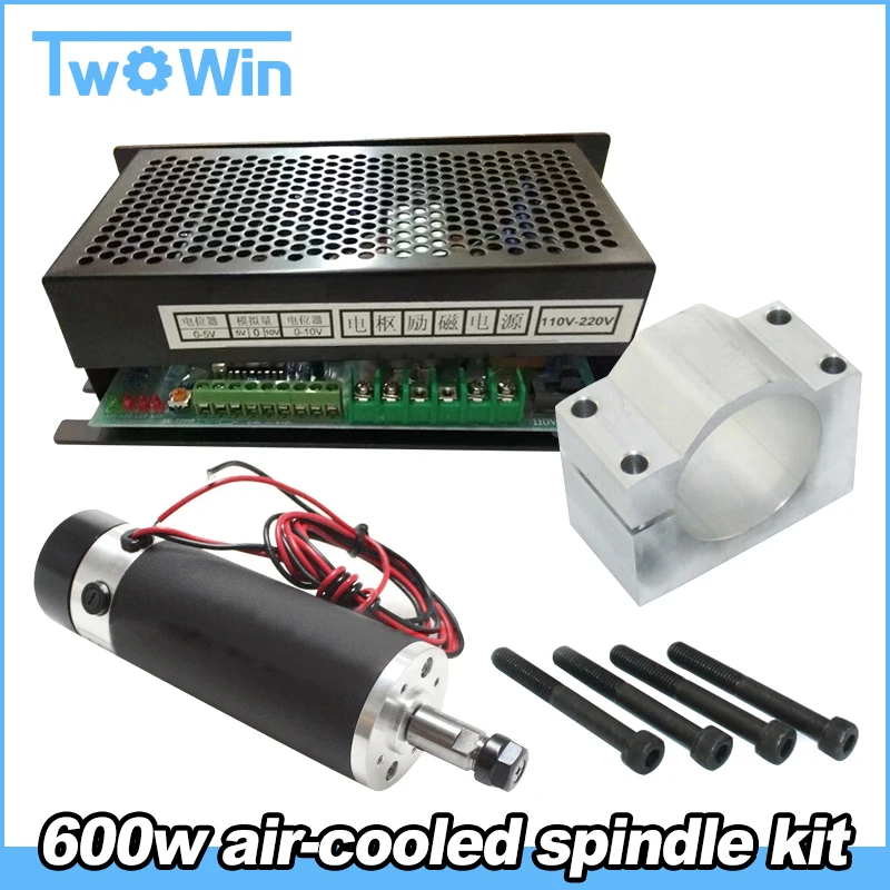 

600w air-cooled spindle kit engraving machine CNC router spindle motor drilling machine ER11 DC spindle