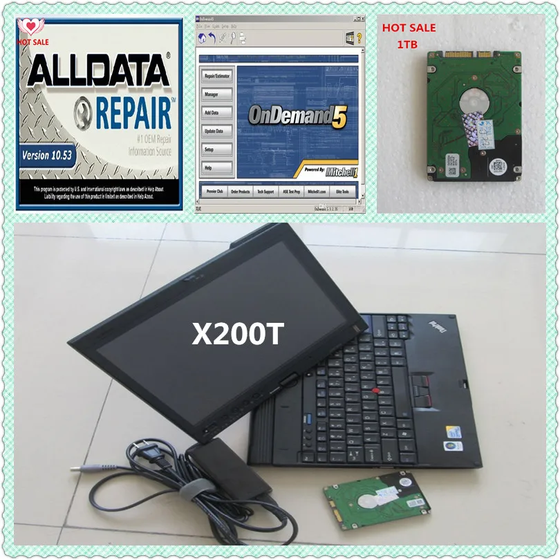 Alldata программное обеспечение V10.53 по alldata для ремонта + mitchell 2015 в 1 TB HDD установлен