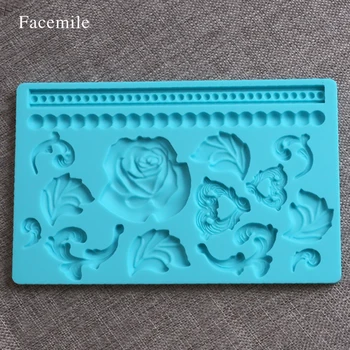 

flowers leaf mould 3d diy practical peal lace flower fondant cake decoration embossing mold silicone mold 02026