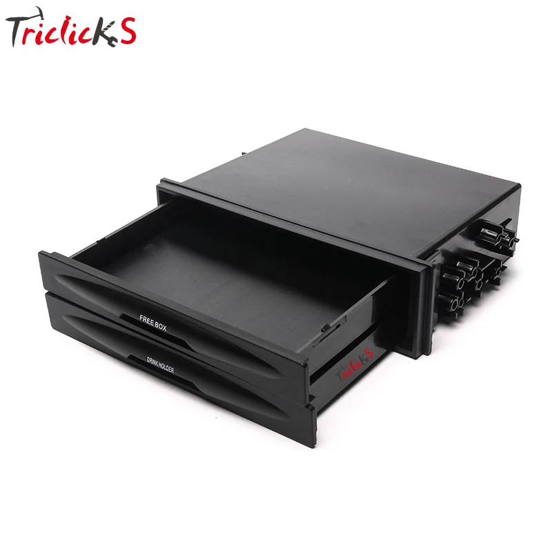 

Triclicks 177*134*45mm Universal Car Double Din Radio Pocket Kit Drink Cup Holder Storage Box For Car PP Aemrest Container Boxs