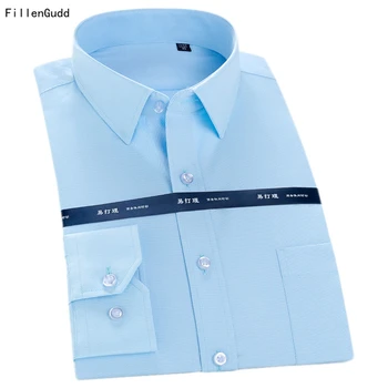 

FillenGudd New Arrival Top Quality Big Size 8XL Long Sleeve Men Dress Shirts Updated Fabric Slim fit 7XL Male Business Shirt 6XL