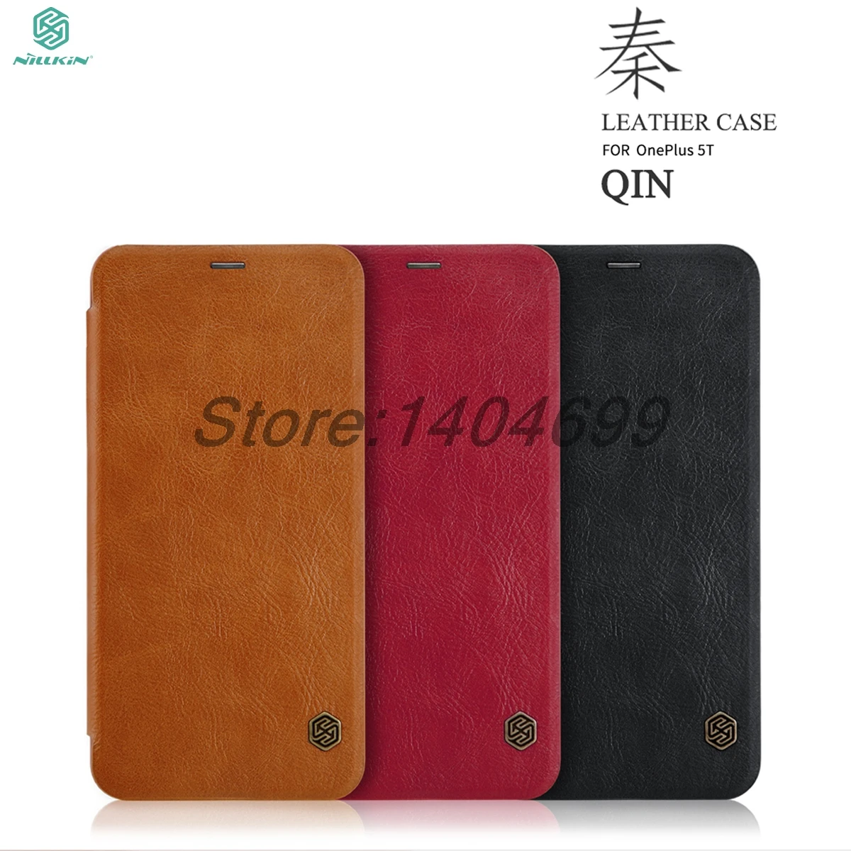 

OnePlus 5T Flip Case OnePlus 5T Case Nillkin Qin Series PU Leather Cover Case For OnePlus 5T A5010 With Card Bag