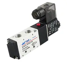 4V210-08 1/4 "CC 12 V/24 V CA 24 V/36 V/110 V/220 V/380 V 5 vías 2 posiciones neumática electrica válvula de solenoide BSP aire aluminio(China)