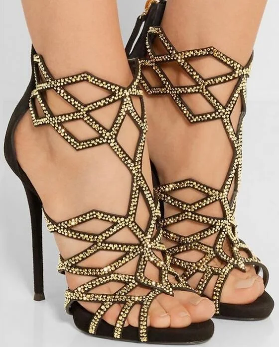 Geometric-Laser-Woman-Sandals-Crystal-Embellished-Cut-out-High-Heels-Dress-Shoes-2018-Newest-Back-Zipper