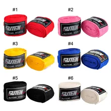 Новое поступление, SUTEN, 2,5 м, хлопковые перчатки, боксерские, ручная повязка, Санда, боевой ремешок, спортивные, защитные, на запястье, 6 цветов