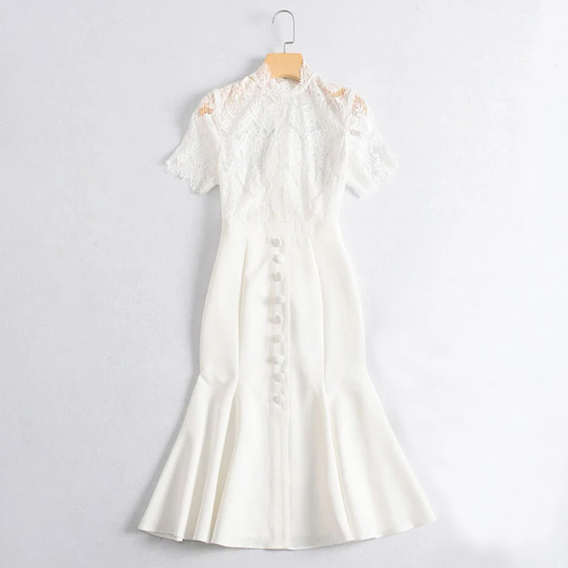 white dress button front