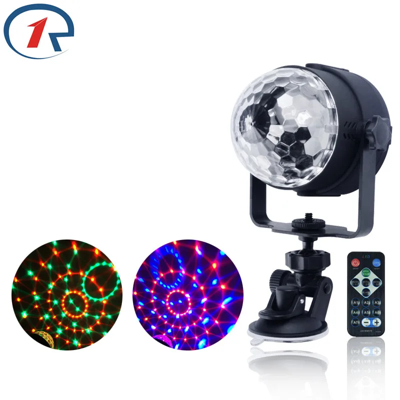 R L 081U Red Green Blue LED Crystal Magic Rotating Ball Stage Lights USB 5V Colorful