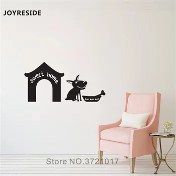 

JOYRESIDE Sweet Home Wall Animal Decal Vinyl Dog And Bone Stickers Decor Children Home Bedroom Dorm Art Decoration Mural A205