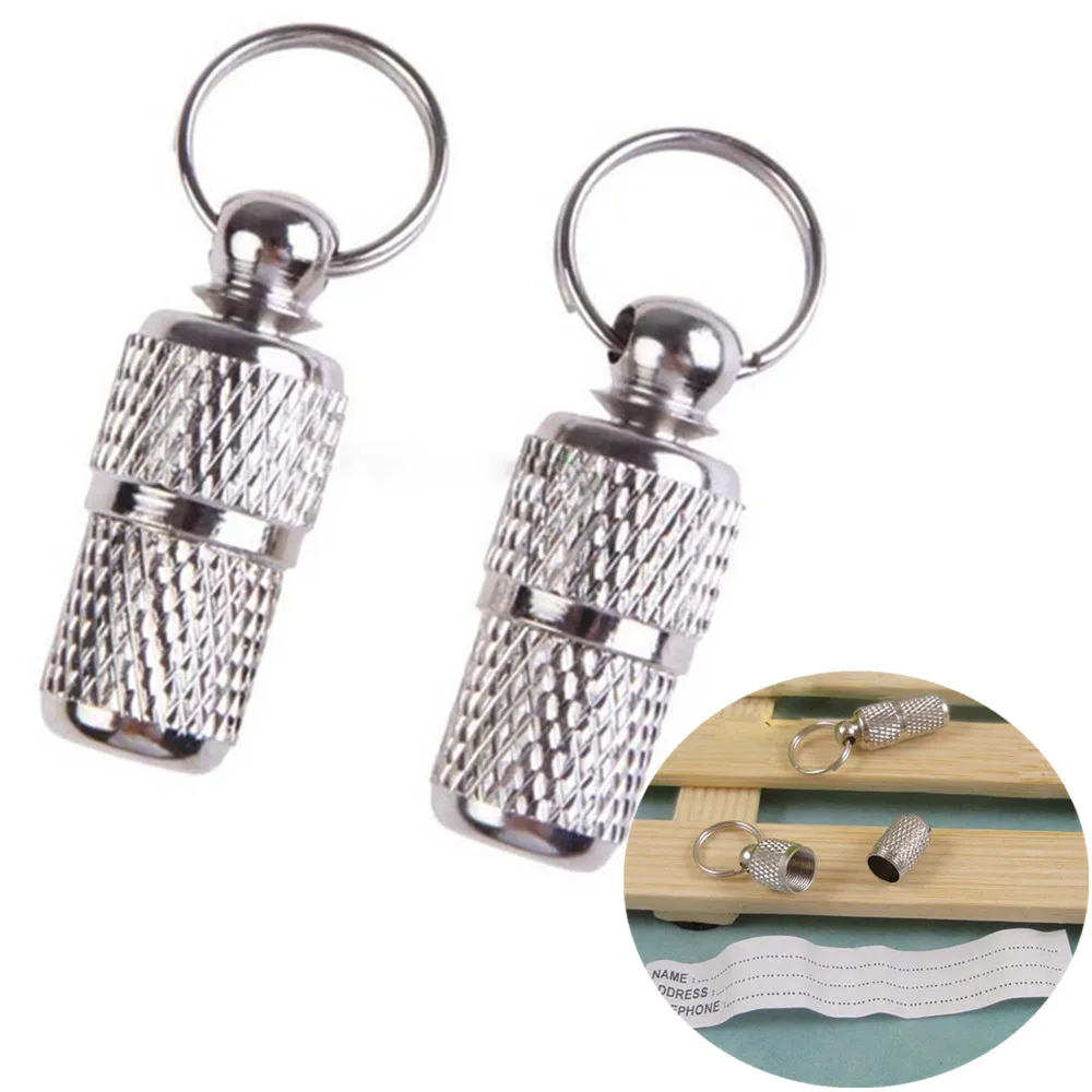 

1PC Pet Dogs Cats Tag Metal Anti Lose Products Puppy Cat Name Id Address Telphone Number Secret Barrel Tube Collar