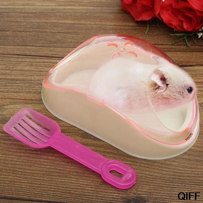 

Wholesale Pet Bath Supplies Hamster Mice Rat Plastic Bathroom Cage Box Toy Toilet with Sand Shovel May06