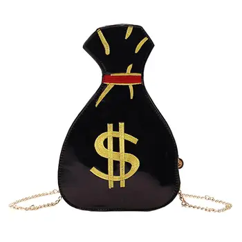 

Fashion Women Dollar Embroidery Color Mini Shoulder Bag Zipper Crossbody Purse