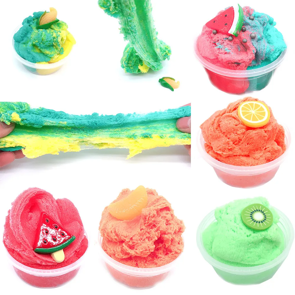 

Fluffy Foam model Clay Beautiful Fruits Cloud Slime DIY Soft Cotton Slime Ball Clay Slime Scented Stress Kids Clay Toy F411