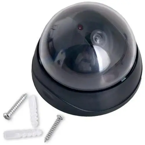 

Dummy Fake Surveillance Security CCTV Dome Camera + Flashing Red LED Light