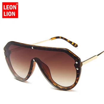 

LeonLion 2019 One-piece Sunglasses Women Men Luxury Brand Designer Candies Lens Lady Round Sun Glasses Classic Eyeglasses