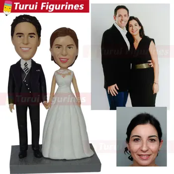 

Bobblehead Customizer china artist custom made wedding cake topper from bride & groom photos wedding decorations home decor doll