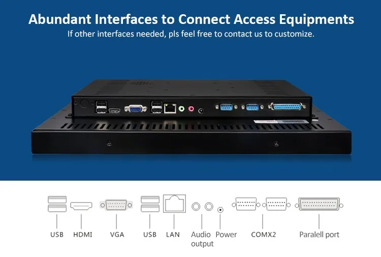 19 дюймов промышленных ЖК-дисплей Панель резистивный сенсорный панель компьютера с 4 * USB