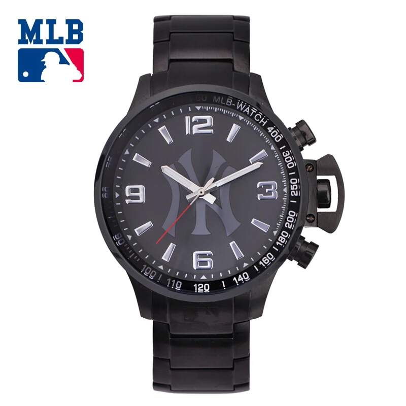 MLB ny черный satinless стали часы модные спортивные часы Открытый Кварц men'watch водонепроницаемые часы горячие часы SD005