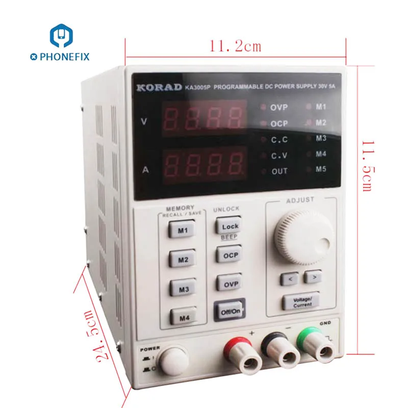 

PHONEFIX 30V 5A KORAD KA3005D Precision Adjustable Digital Programmable DC Power Supply For Mobile Phone Repair