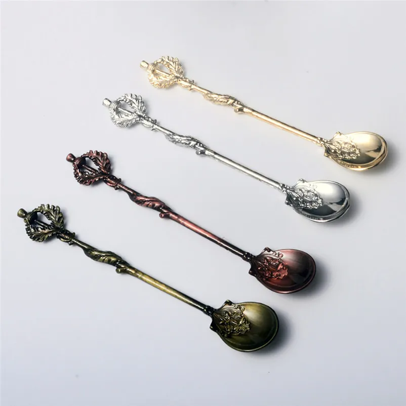 1pc Coffee Scoops Luxury Vintage Royal Palace Carved Mini Tea Coffee Ice cream Dessert Scoops for kitchen tools new #4n14 (12)
