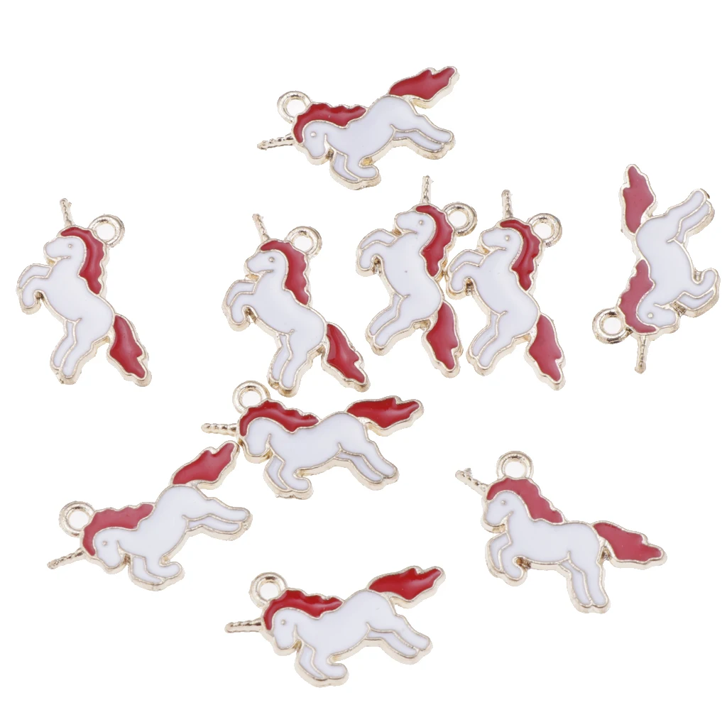 MagiDeal 40Pcs Unicorn Charms Pendant Findings Beads Jewelry Making Crafts