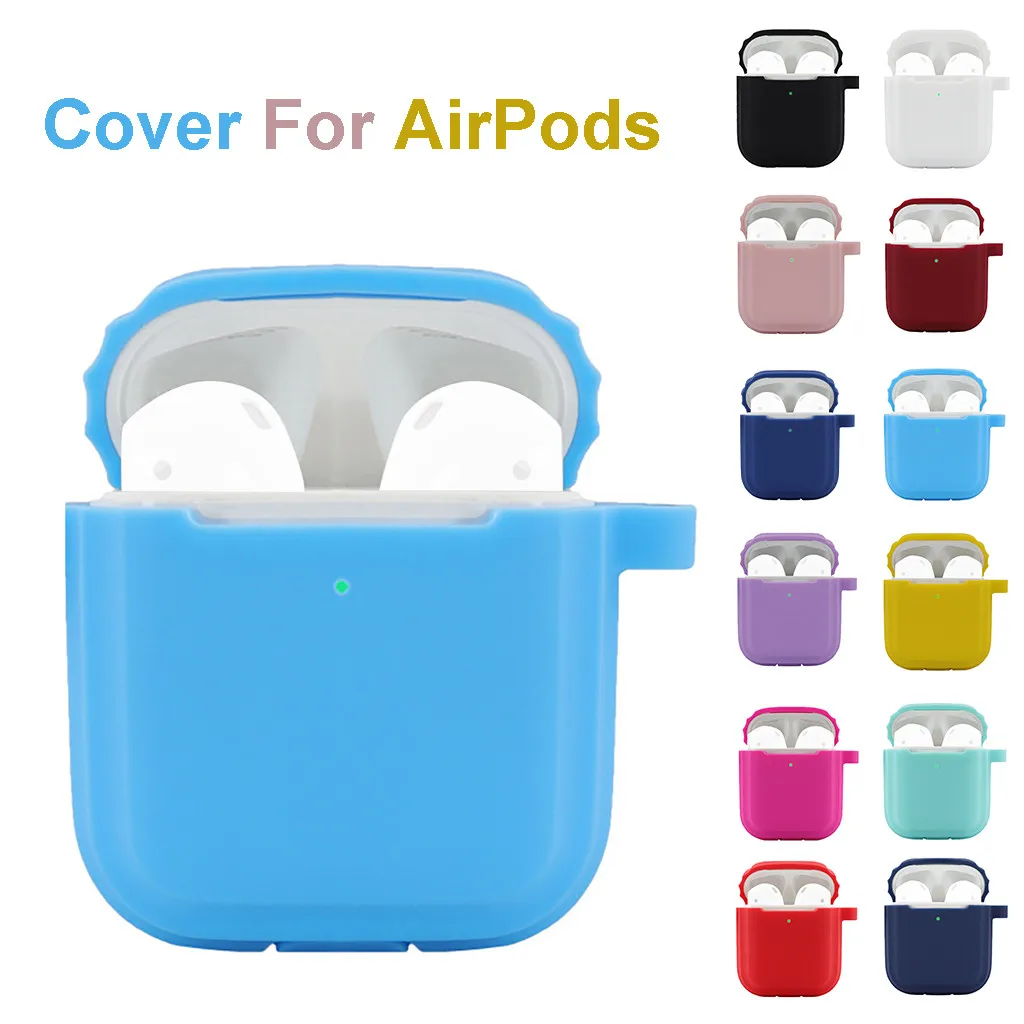 Silicone Earphone Cover Cases For Air Pods Anti-lost Protective Cover Skin Case for Apple AirPods 2 with Ear Hook No Earphones +