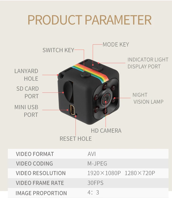 3 цвета мини камера HD 1080 P датчик ночного видения Видеокамера движения DVR микро камера Спорт DV монитор безопасности ip-видеокамера