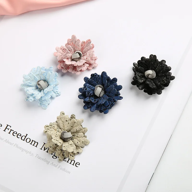 30pcs/lot Artificial Elegant lace mesh Fabric Flowers For Girls DIY Ornaments Hair Decorative Accessories | Дом и сад