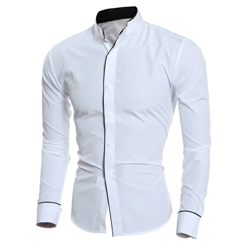 Новая рубашка Для мужчин летняя брендовая одежда Slim Fit Мужские рубашки с длинным рукавом Базовая женская блузка Размеры M-2XL camisa masculina# M21 - Цвет: C