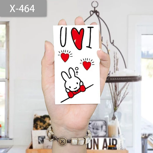 Классическое красное сердце Черный Клуб боди-арт Красота Макияж Водонепроницаемый Временные наклейки татуировки - Цвет: X-464
