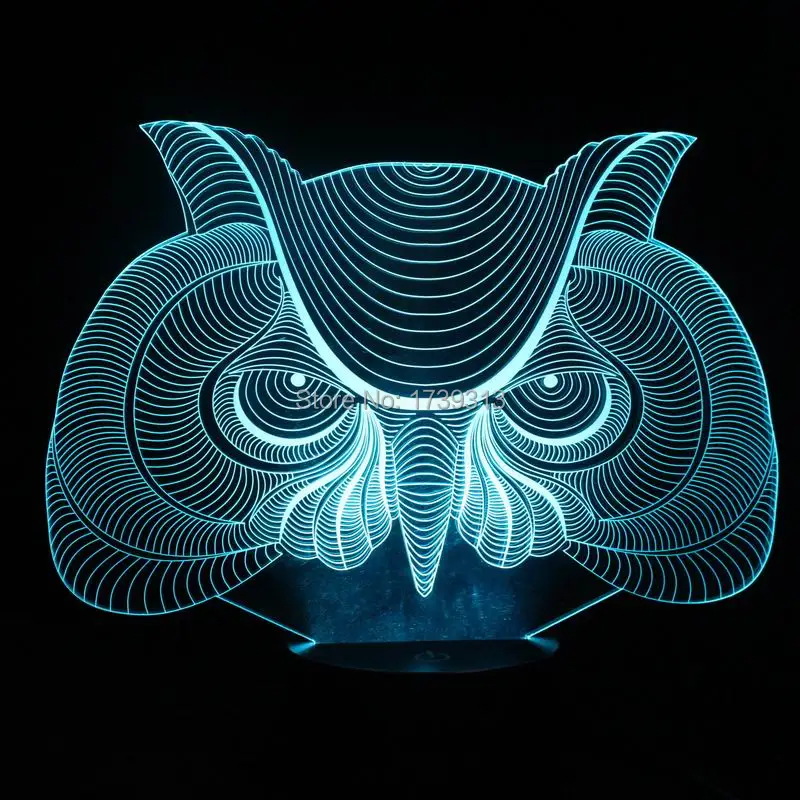 

Funny 3D Night Owl Table Lamp LED Lights with Multi-colors Lamp as Home Decoration