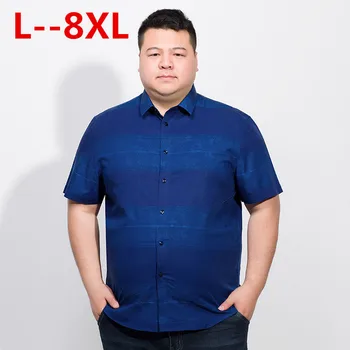 

10XL 8XL 6XL 5XL summer shirt men short sleeve camisetas masculinas casual Slim Green Plaid camisa classical Checked Male shirts