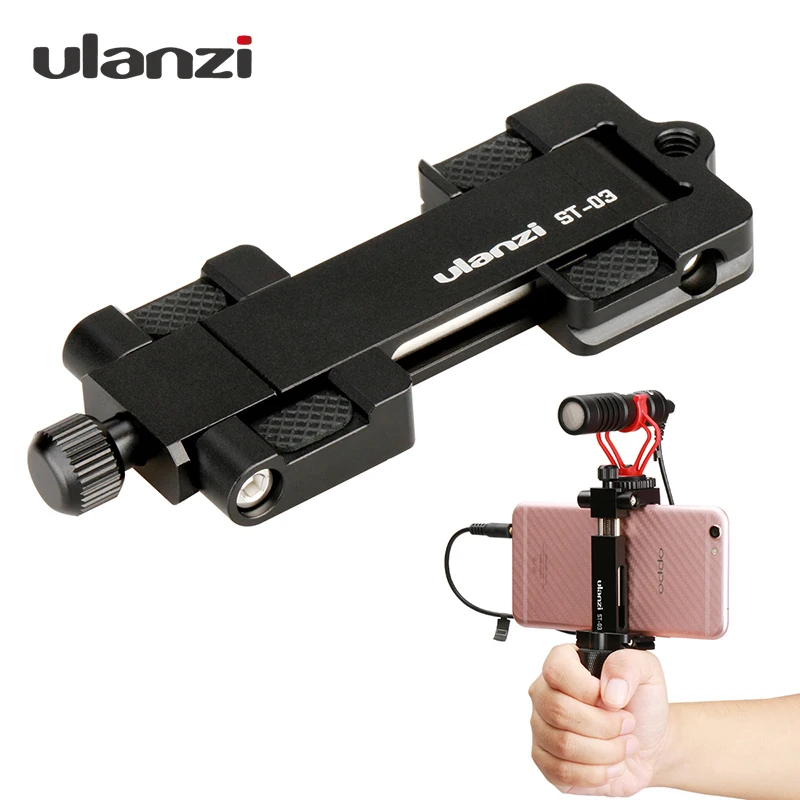 Ulanzi Metal Phone font b Tripod b font Mount With Cold Shoe Universal Clip Holder For