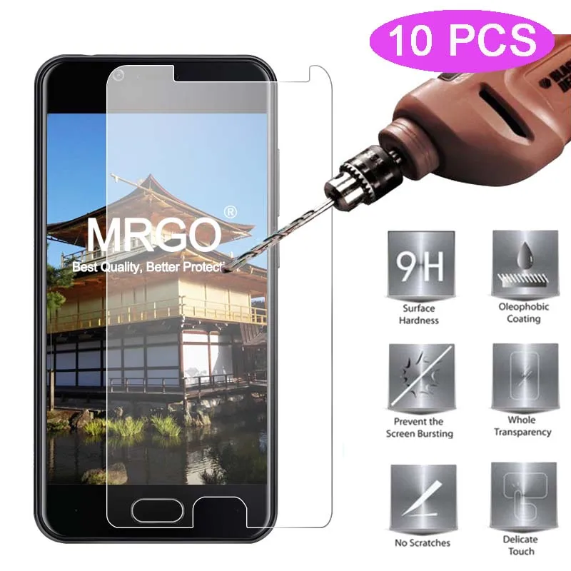 MRGO 10 Pieces Tempered Glass for Doogee Shoot 2 Phone Screen