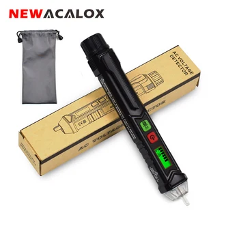 

NEWACALOX AC 12V-1000V Non-contact Voltage Detector LCD Power Outlet Voltage Tester Meter with LED Light Test Pencil Tool