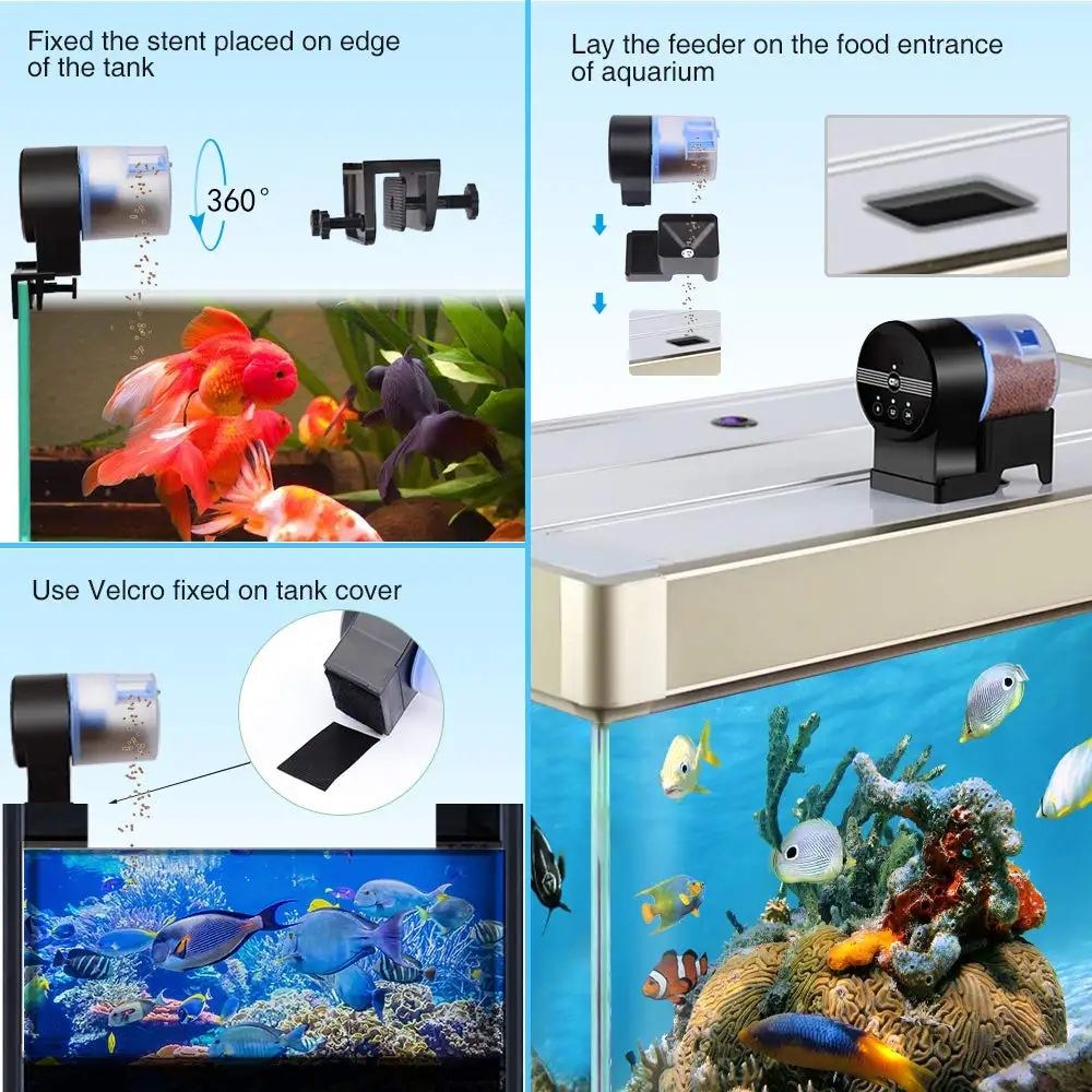 YYAQUA SUNSUN программируемый автоматический кормушка для рыб аквариумный таймер резервуара кормушка автоматический кормушка для рыб дозатор еды до 3 еды в день