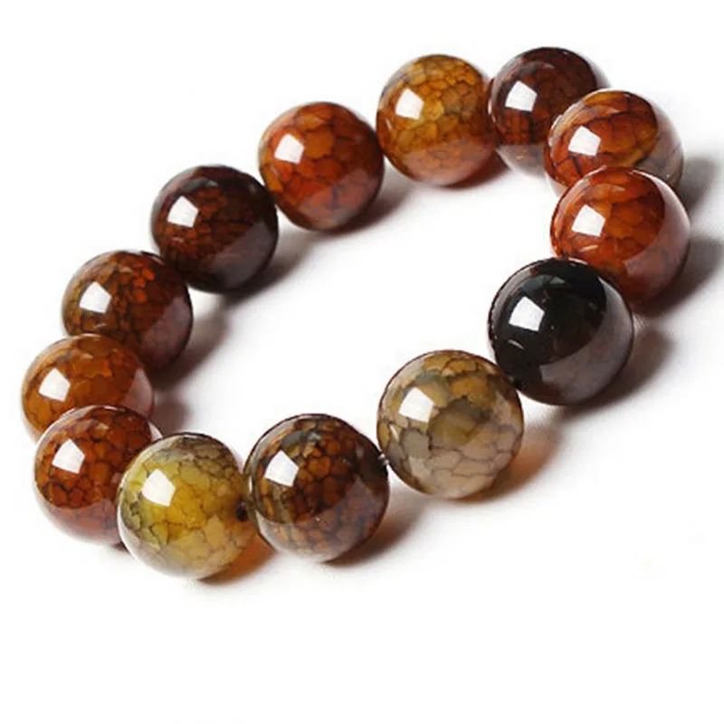 

About 19CM Natural Tea Dragon Stone Mantra Tibetan Buddhism Stone Bead Mala Natural Buddha Bracelet Men Women Bracelet 8-20mm