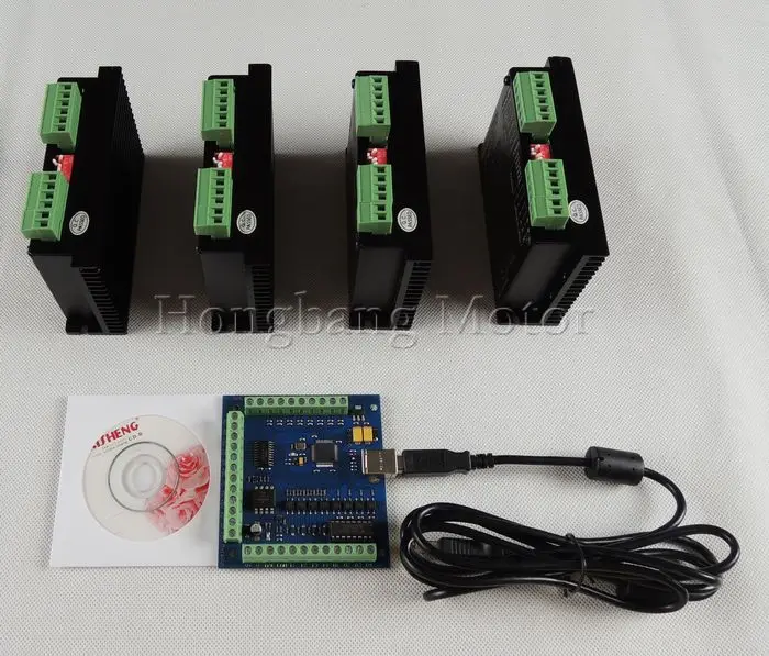 CNC TB6600 mach3 usb 4 оси комплект, 4 шт. TB6600 1 Ось Драйвер+ один mach3 4 оси USB чпу шаговый двигатель контроллер карты 100 кГц