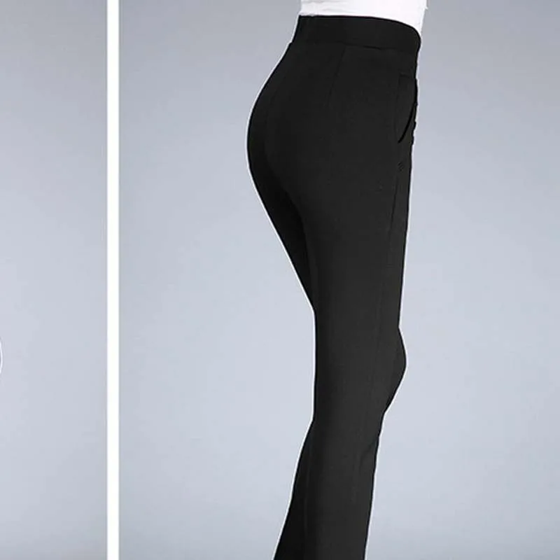 Pantalones gris Y E Oscuro Otoño Mediana Pxos49xsj Invierno Carga plata Edad gris Madre Con Rectos De Mujer Negro rwqgAr6