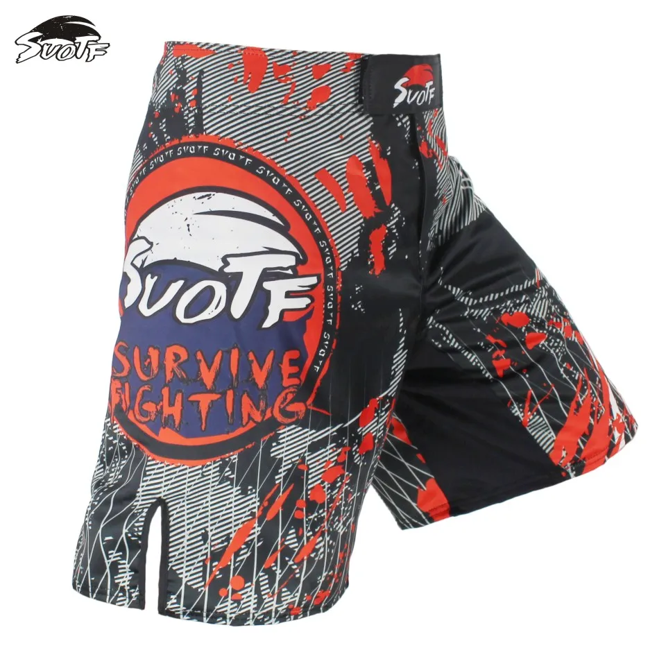 

SUOTF Red Skull Feroage Fighting Boxing Sports Fitness Breathable Shorts Tiger Muay Thai mma shorts boxing clothing short mma