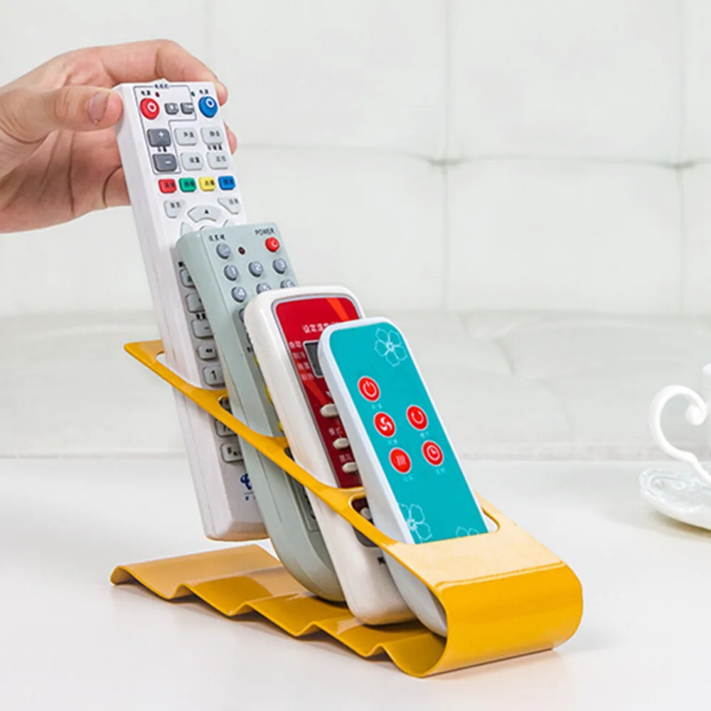 

Hot Sale TV/DVD/VCR Organiser 4 Frame Remote Control Storage Mobile Phone Holder Stand Iron Newest White Black Organizer Case