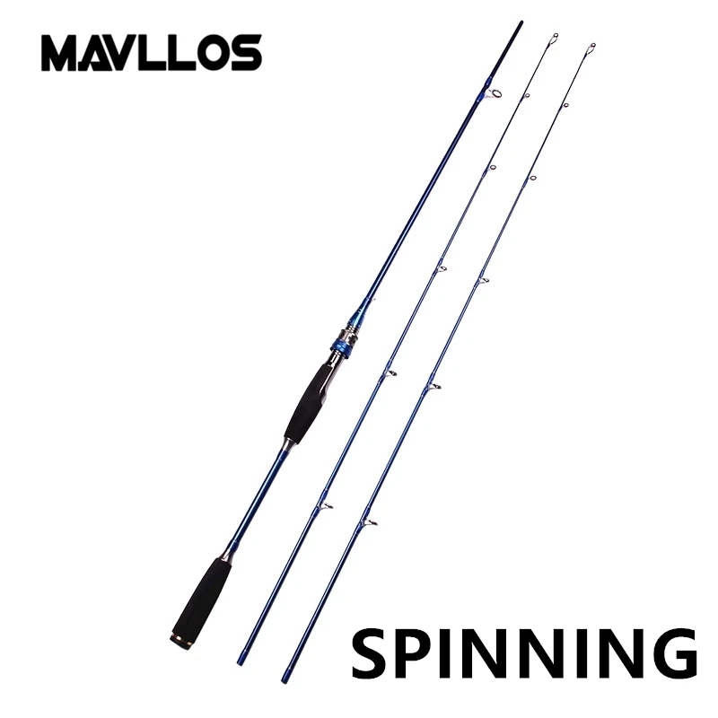Mavllos, 1,8 м, приманка, вес 3-20 г, удочка для литья, удочка, 2 секции, 2 наконечника, быстрое действие, соленая, углеродная удочка, спиннинг - Цвет: Синий