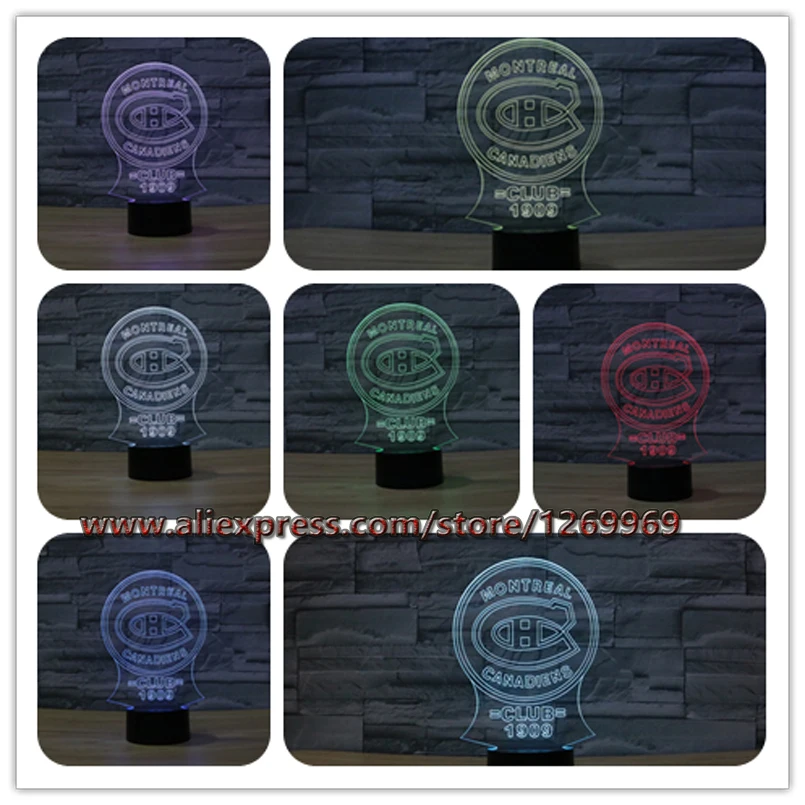 New modern kid lamp bedroom Montreal Canadiens Club Medal 3D Atmosphere