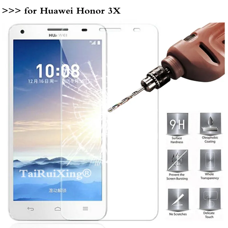 

2.5D 0.26mm 9H Tempered Glass Screen Protector For Huawei Honor 3X Ascend G750 5.5 Toughened Protective Film For Huawei Honor 3X