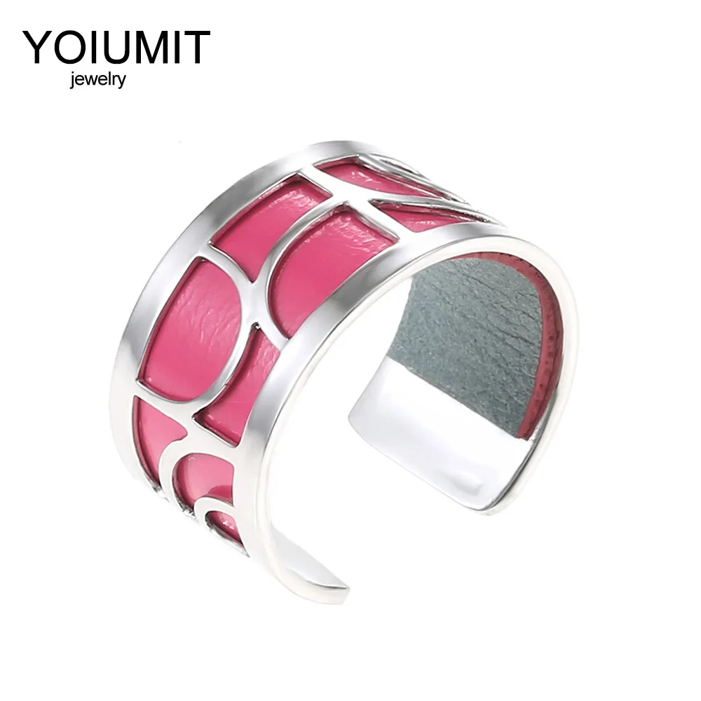 

Cremo Volute Ring For Women bague femme acier inoxydable Stainless Steel Argent Rings Color Interchangeable Leather Finger Ring