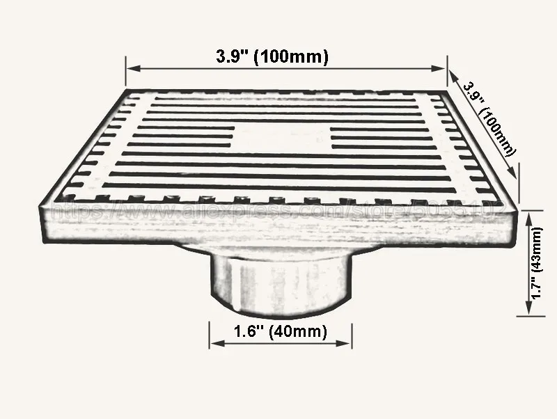 Drains 10*10cm Oil Rubbed Bronze Shower Floor Drain Bathroom Deodorant Euro Square Floor Drain Strainer Cover Grate Waste zhr071